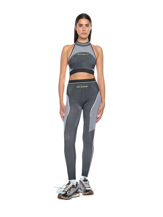 OFF WHITE Race Logo Arrow Seamless Legging BLACK - LIME OWVV019F25KNI001