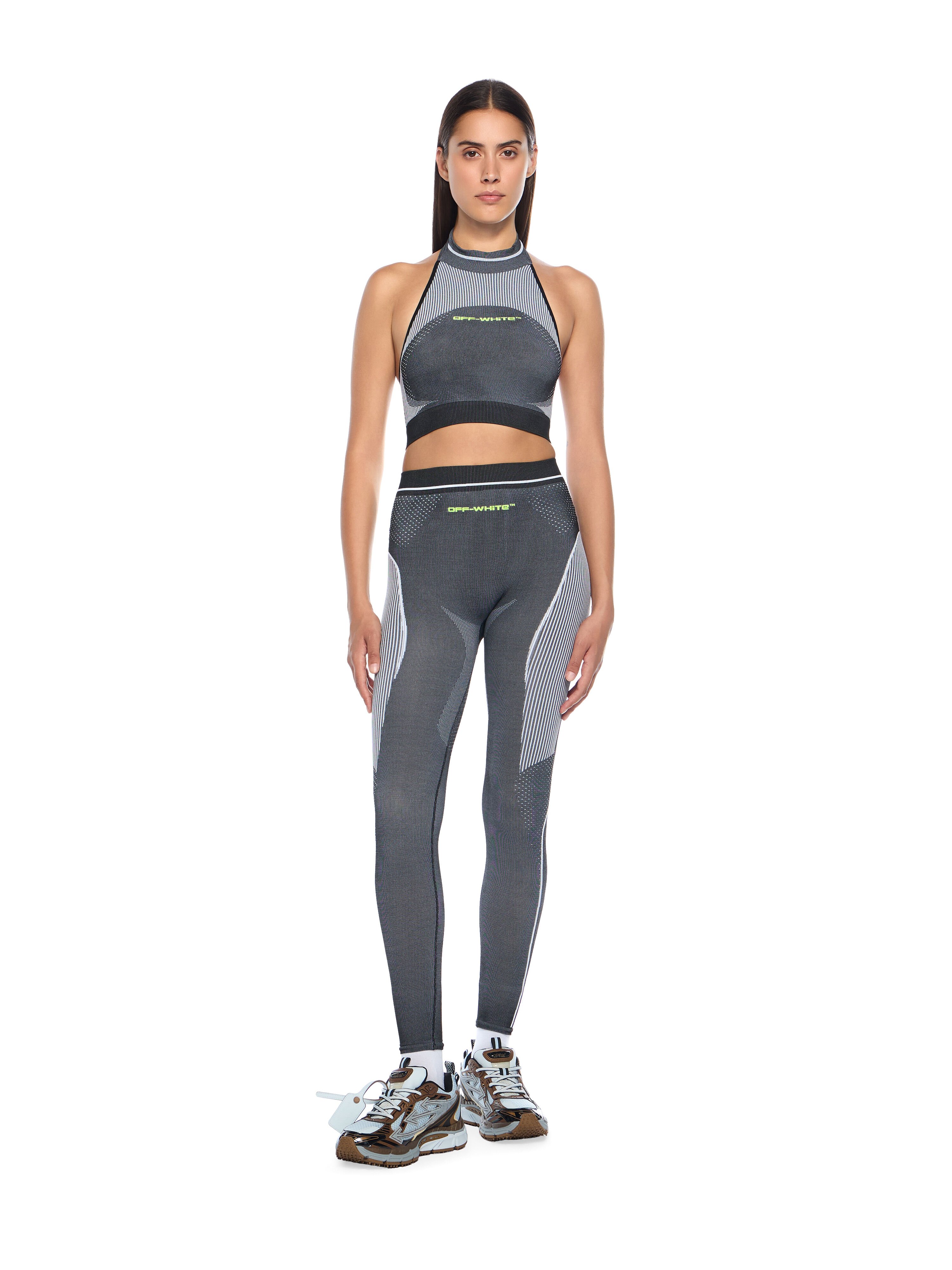 OFF WHITE Race Logo Arrow Seamless Legging BLACK - LIME OWVV019F25KNI001