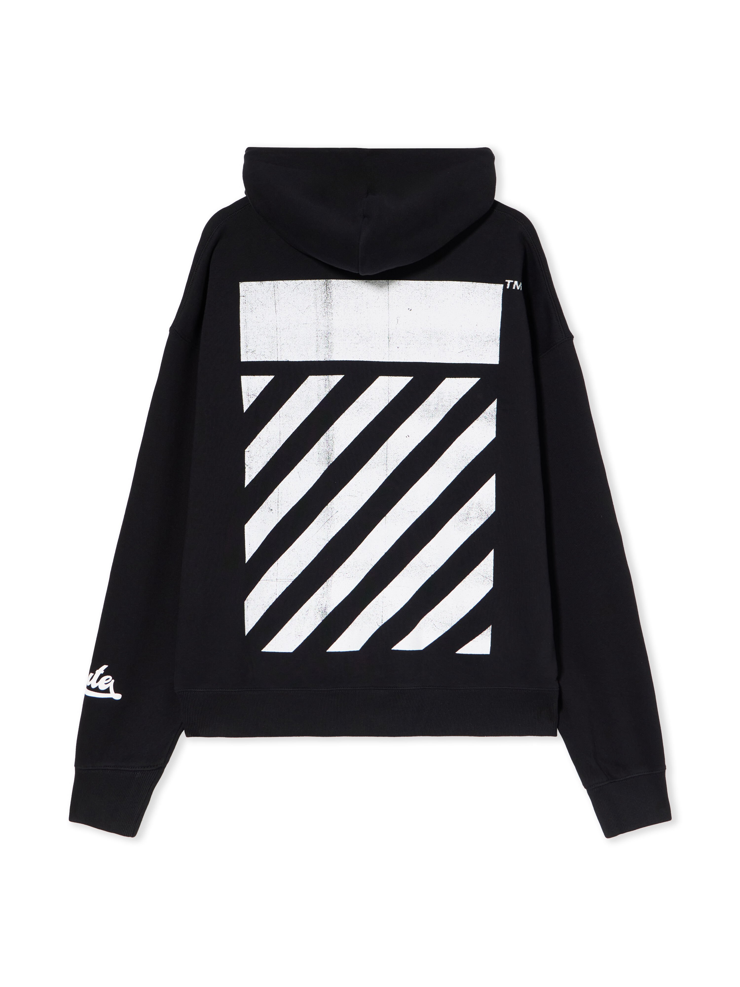OFF WHITE Big Off Diagonal Skate Hoodie BLACK - WHITE OMBB085F25FLE00Q
