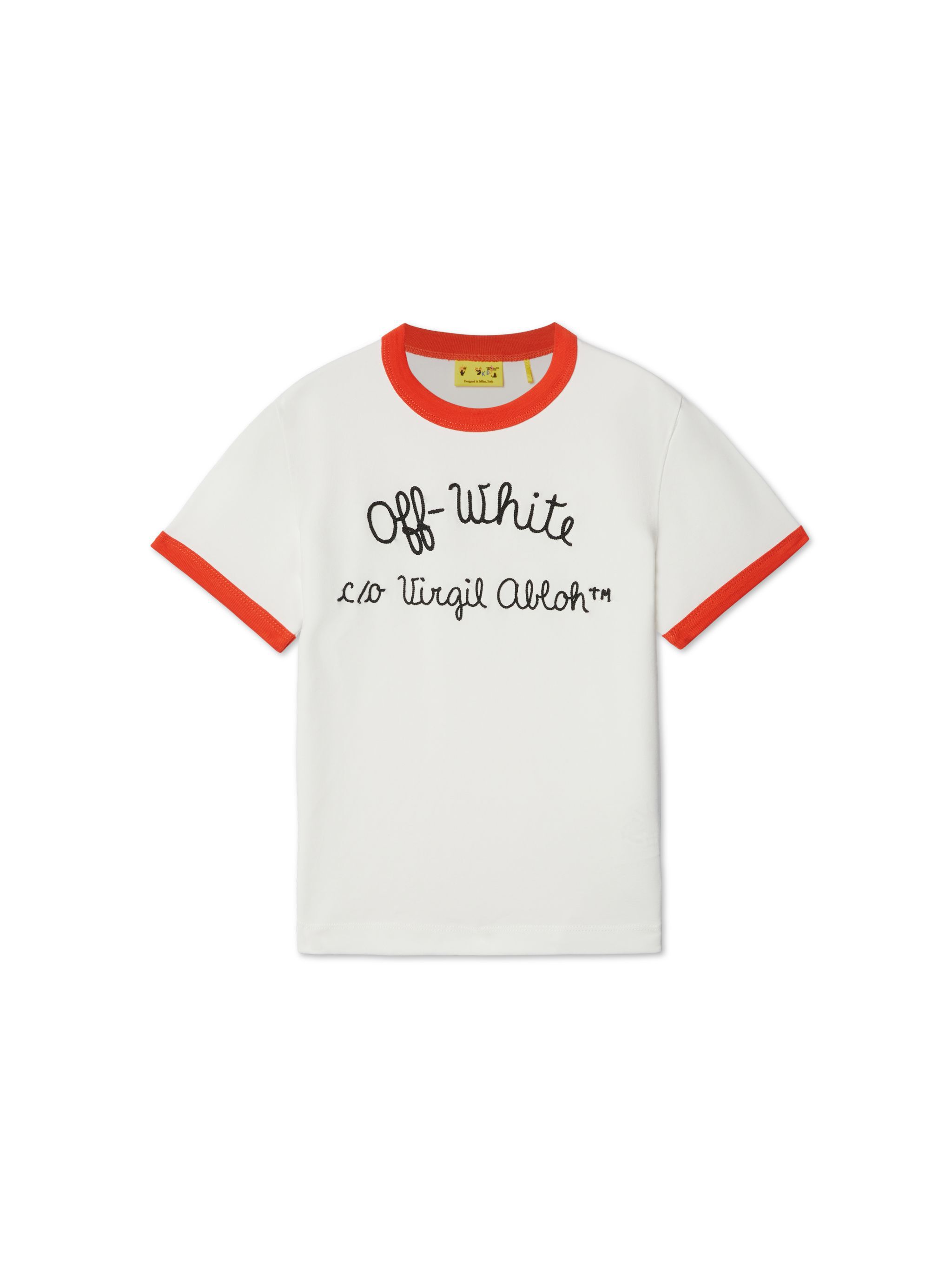 OFF WHITE T-Shirt Ringer Con Ricamo BIANCO OGAA01AS25JER001