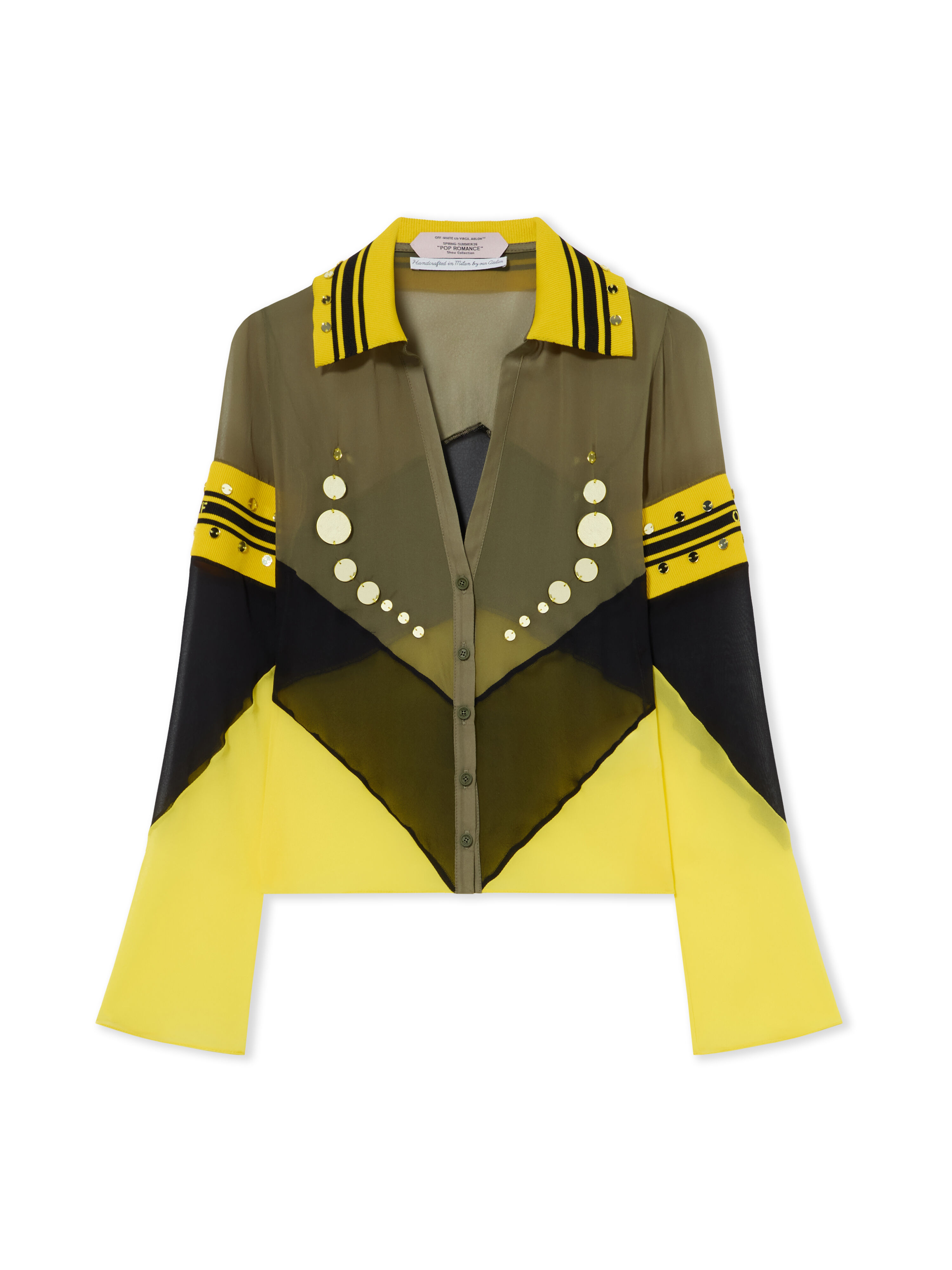 OFF WHITE Geo Mirror Rib Col Block Shirt Mayfly Blazing Yellow 29B00273T