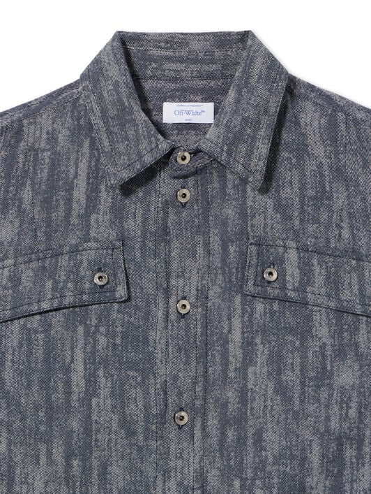 OFF WHITE Ss_Switch Off Shirt BLUE - YELLOW OMGE04PT25FAB001