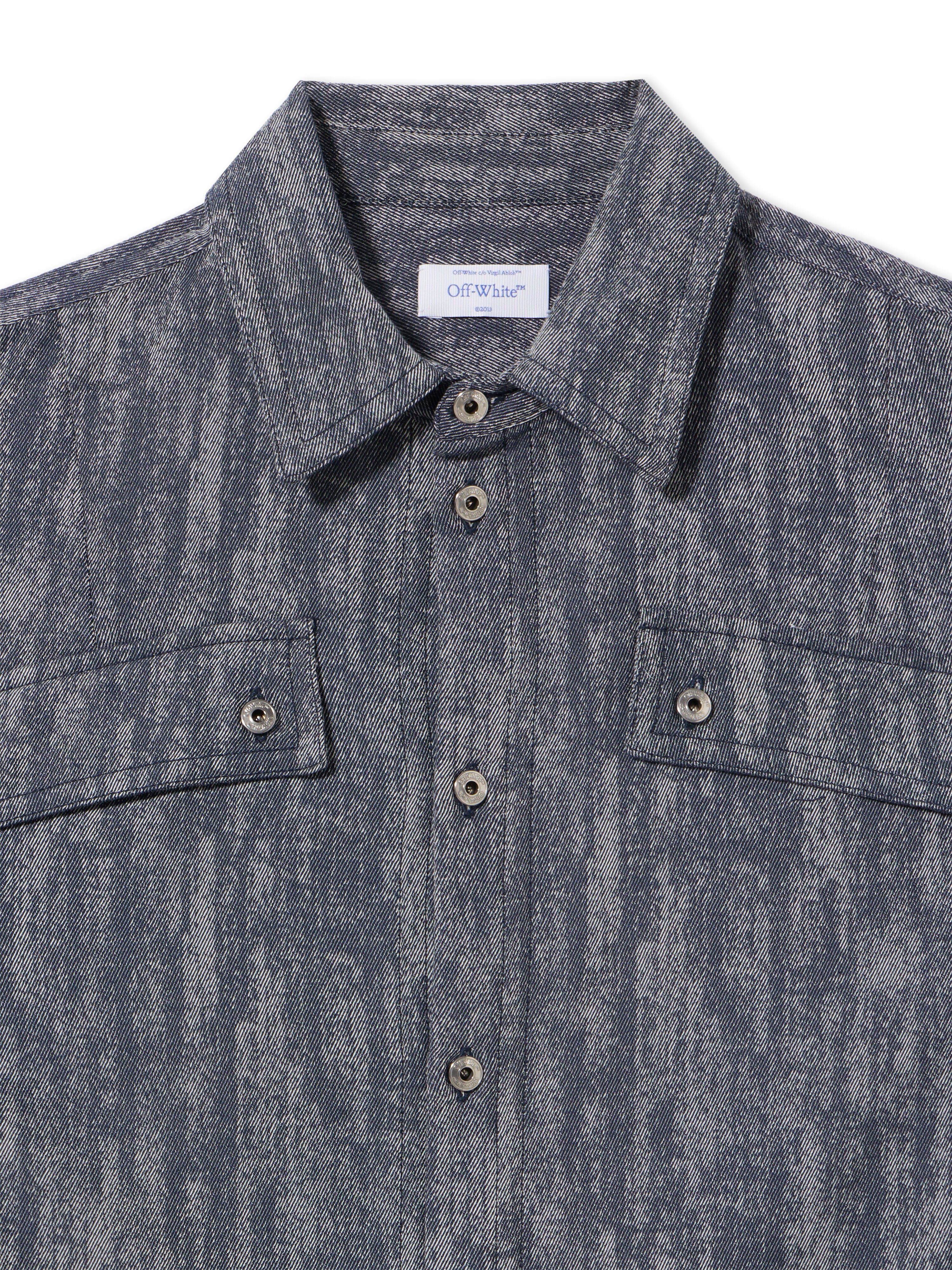 OFF WHITE Ss_Switch Off Shirt BLUE - YELLOW OMGE04PT25FAB001