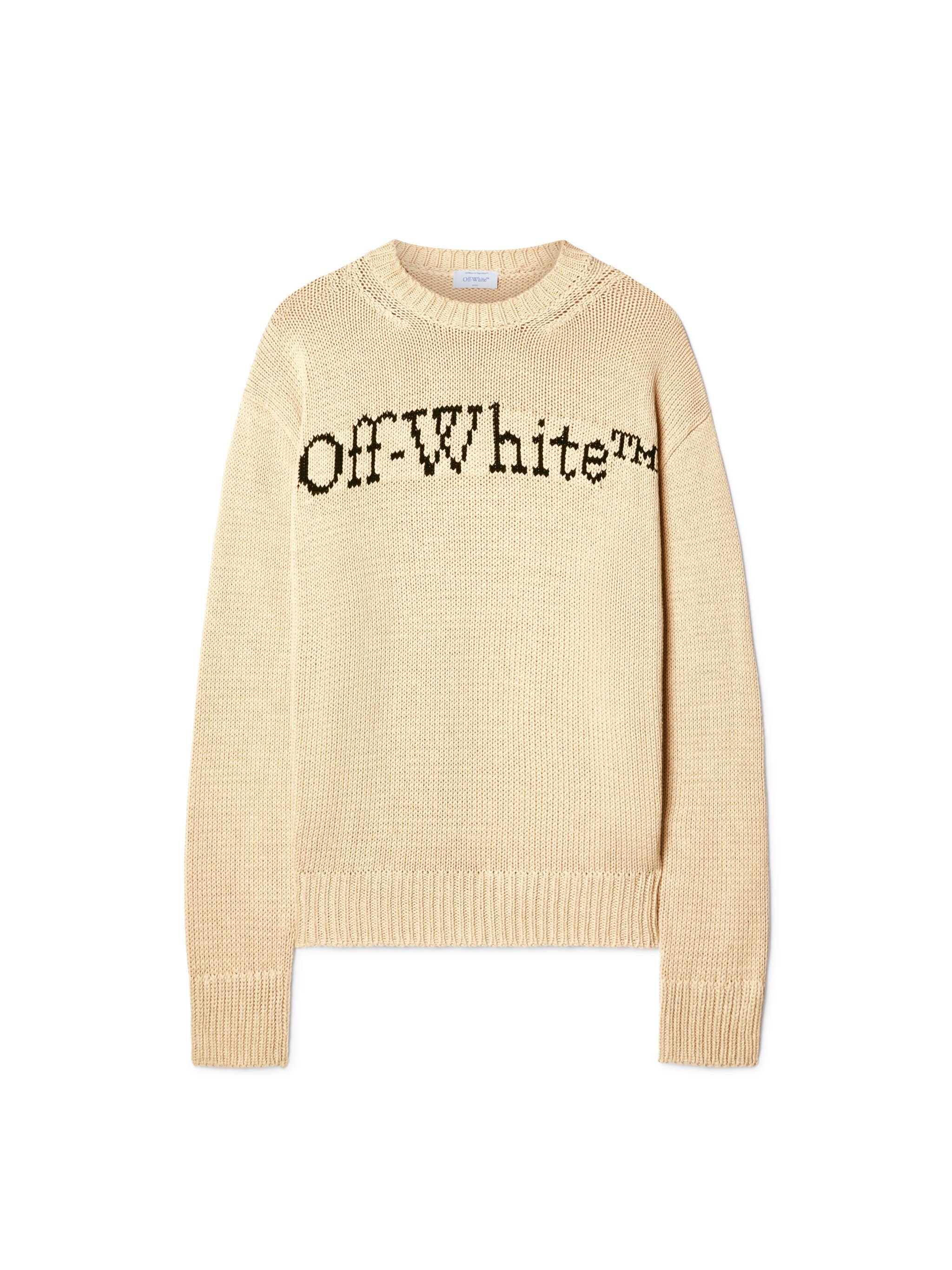 OFF WHITE Big Bookish Chunky Knit Crewn Creme Brul NEUTRALS OMHE167S25KNI001