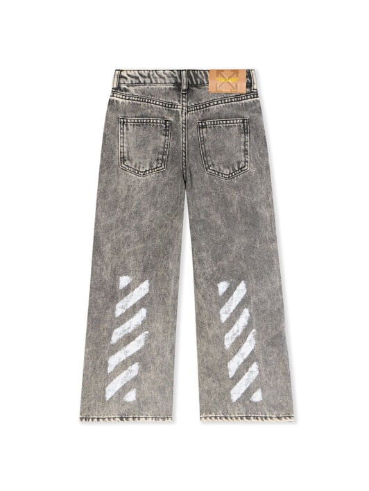 Diagonal Sponge Logo Denim Pants OFF WHITE Diagonal Sponge Logo Denim Pants GREY - WHITE OGYB001F25DEN001