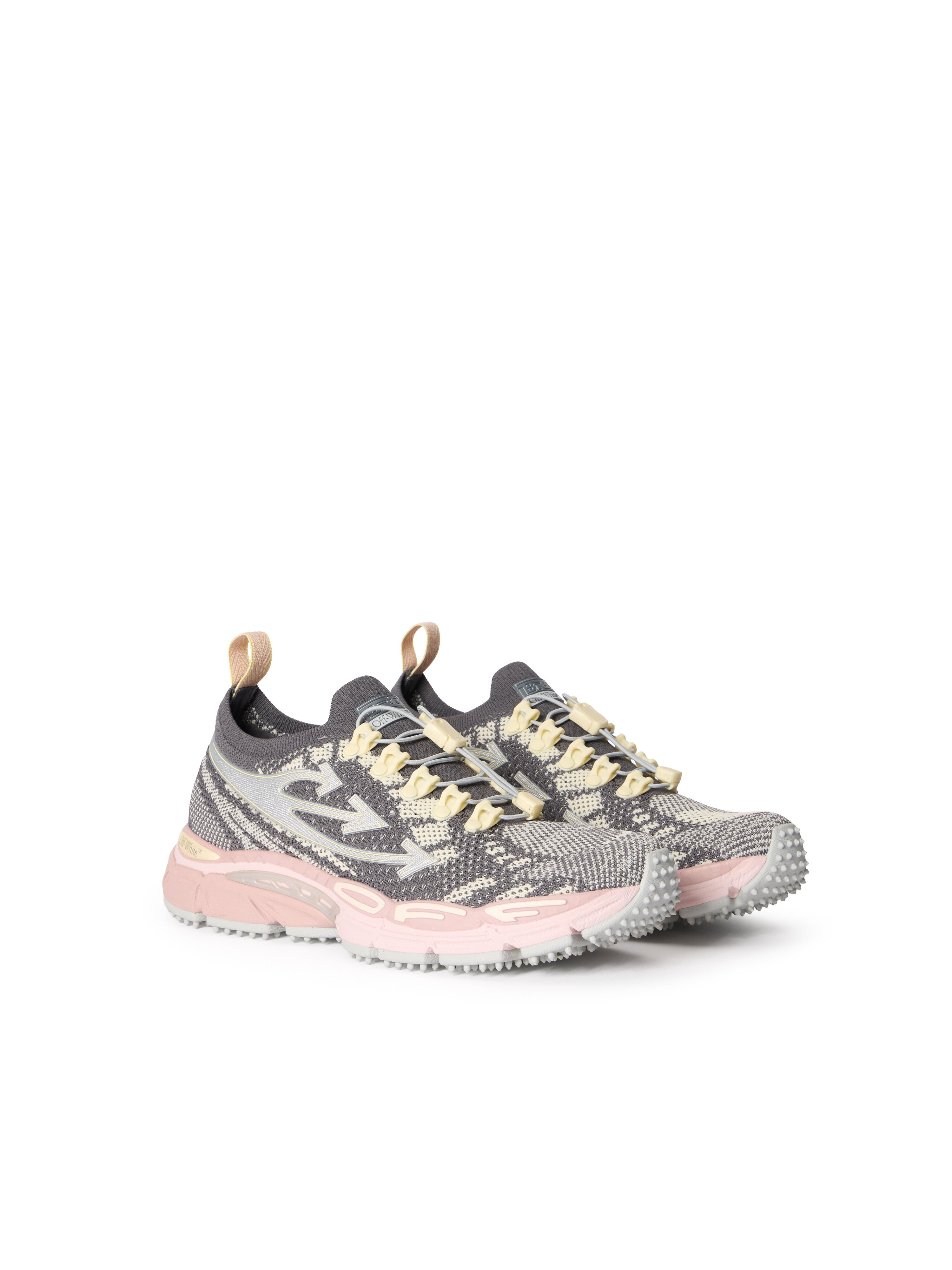 OFF WHITE Be Right Back Knit Sneakers DARK GREY - PINK OWIA28KS26FAB001