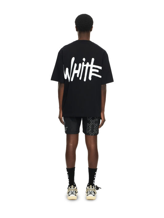 OFF WHITE Spray Logo Skate T-shirt BLACK 44MAA120S26J00L