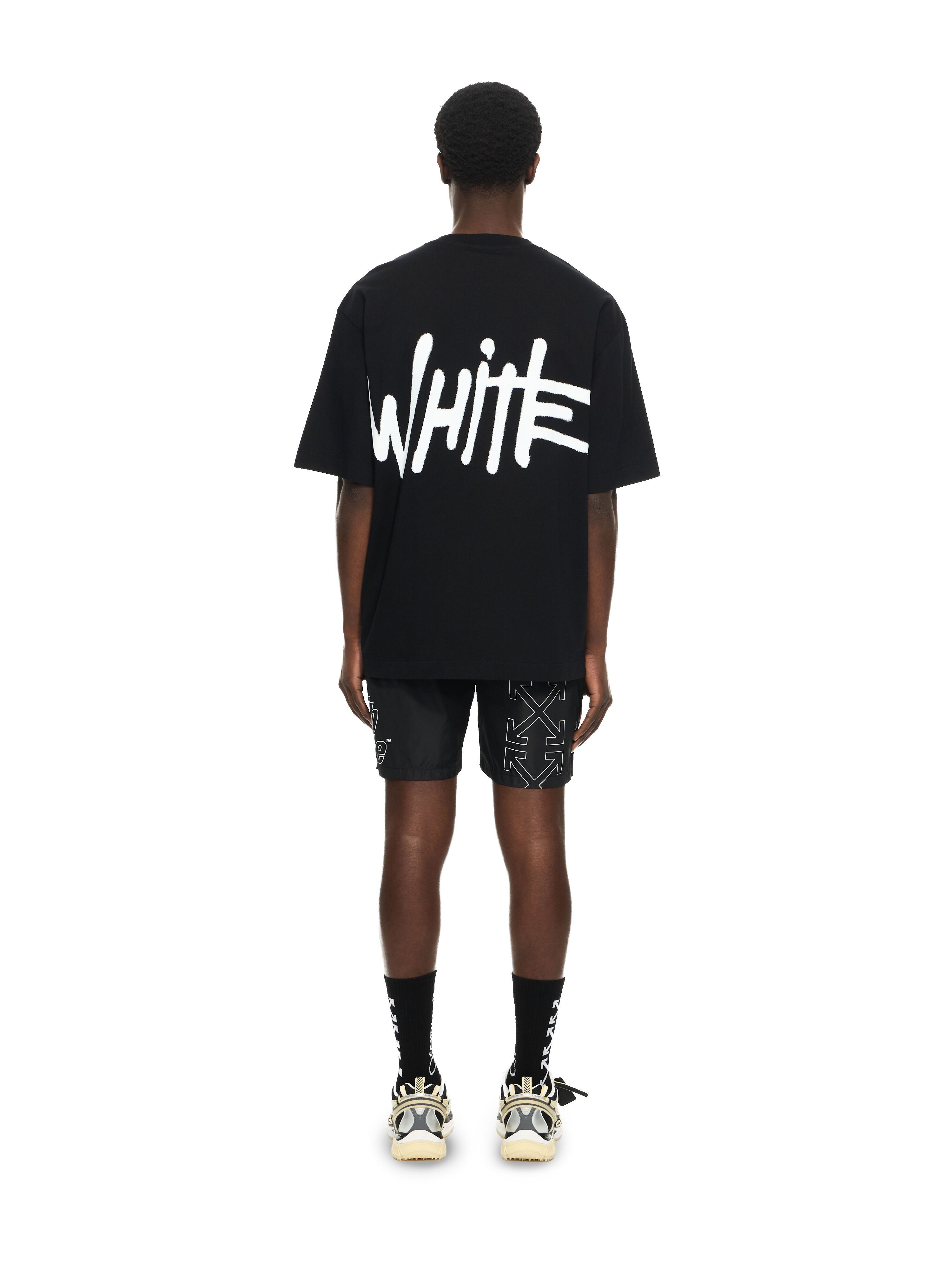 OFF WHITE Spray Logo Skate T-shirt BLACK 44MAA120S26J00L