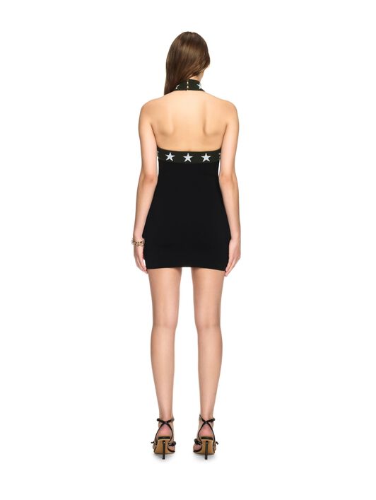 OFF WHITE Black Starry Cross Collar Mini Dress BLACK OWHI128S25KNI001