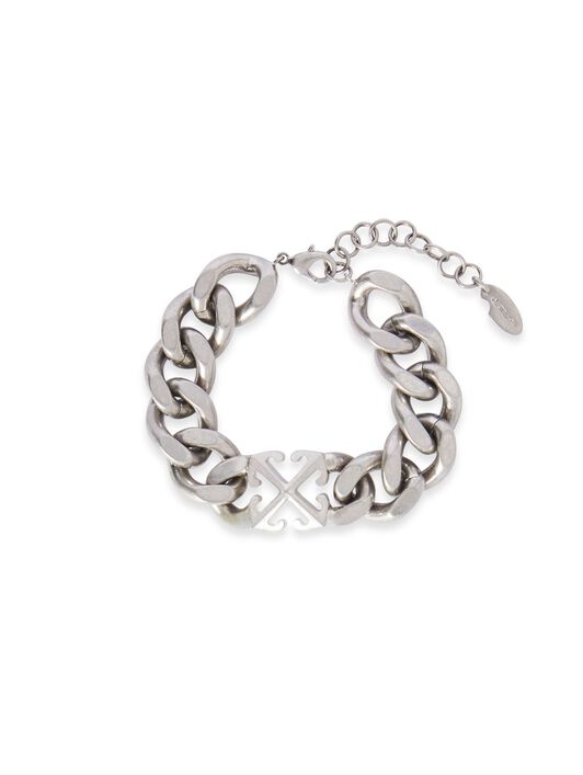 OFF WHITE Arrow Chain Bracelet SILVER OMOA10CC99MET001