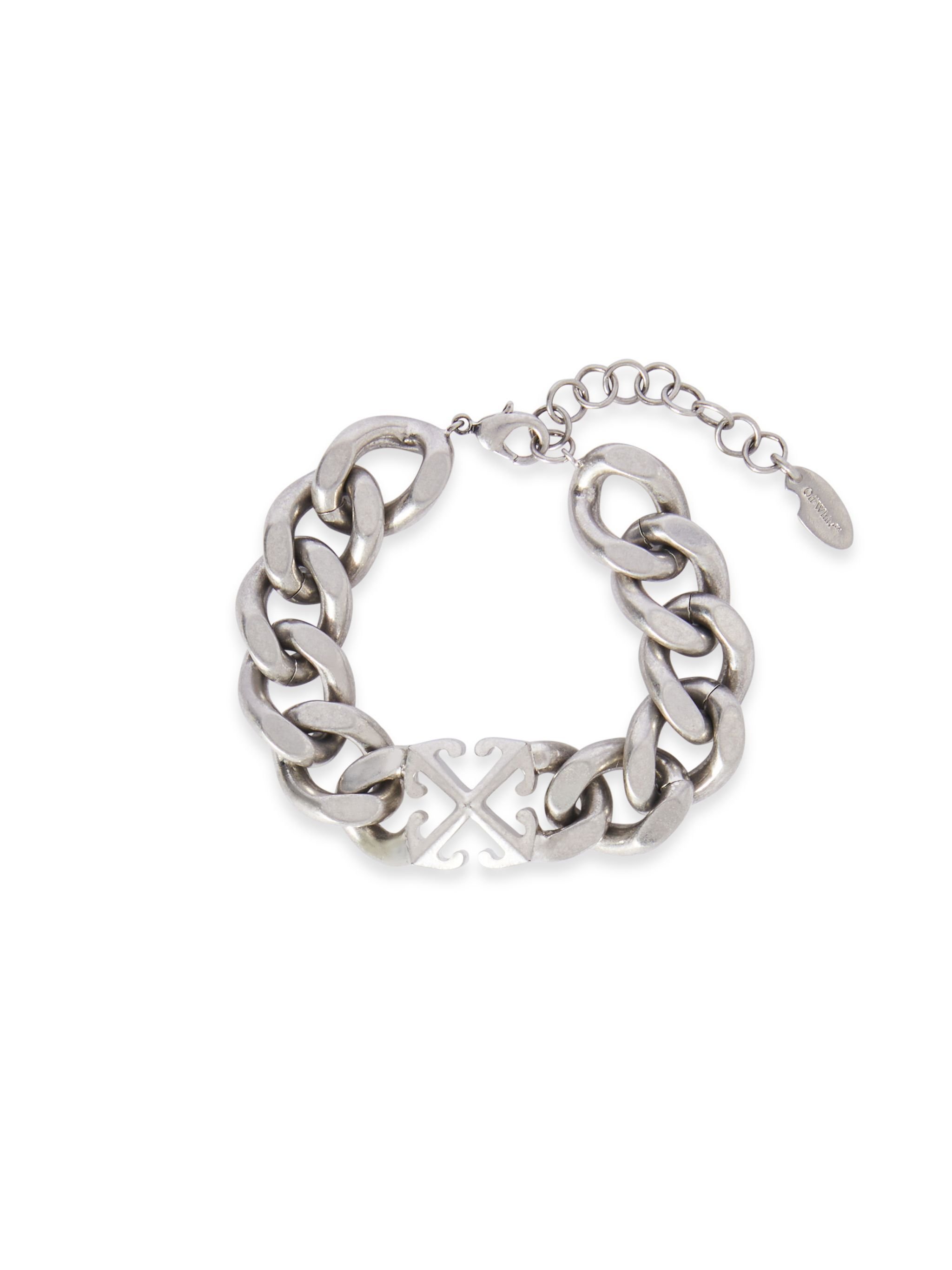 OFF WHITE Arrow Chain Bracelet SILVER OMOA10CC99MET001