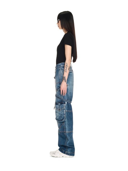 OFF WHITE Cargo Over Pants BLUE OWYB018C99DEN001