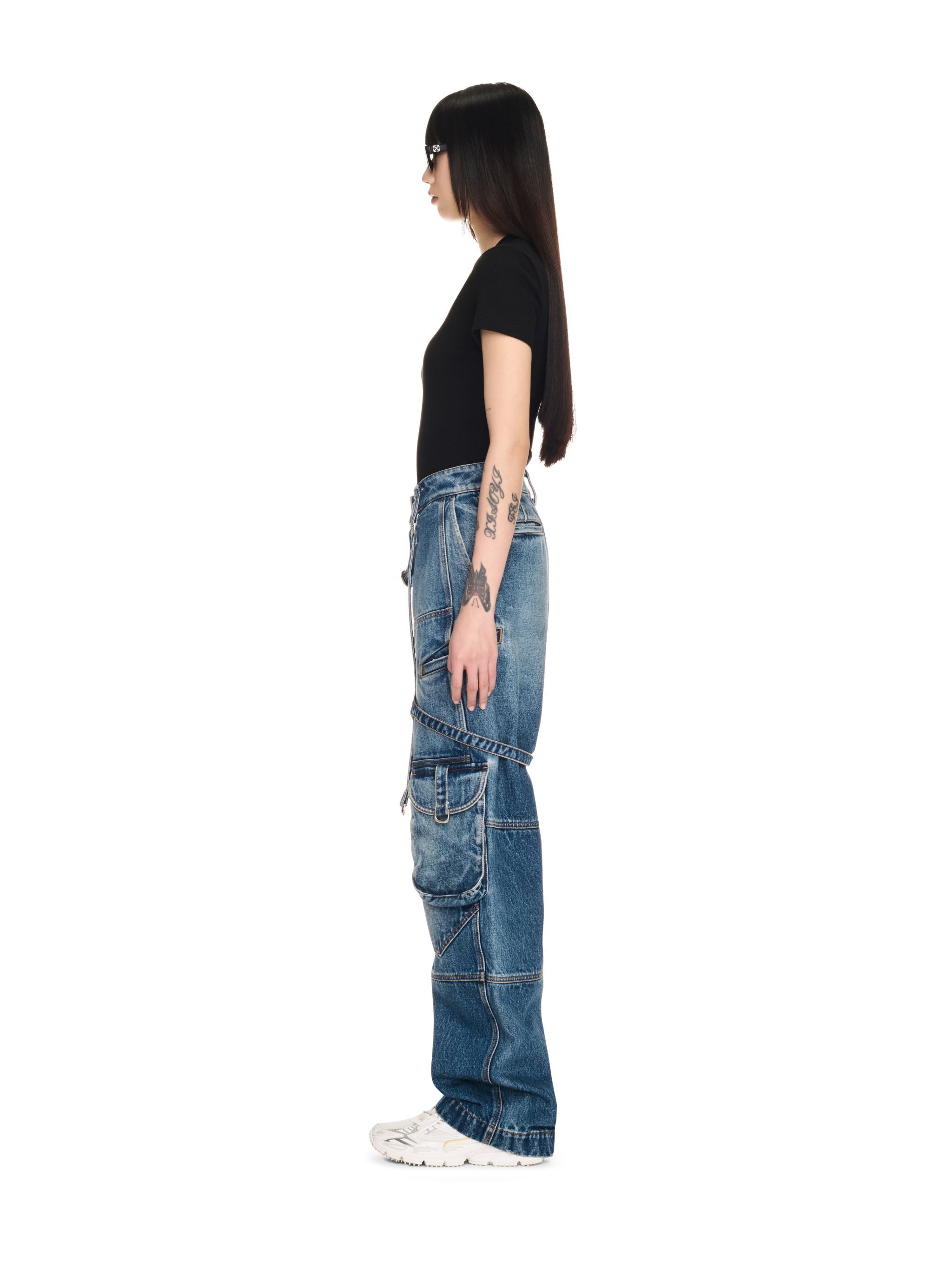 OFF WHITE Cargo Over Pants BLUE OWYB018C99DEN001
