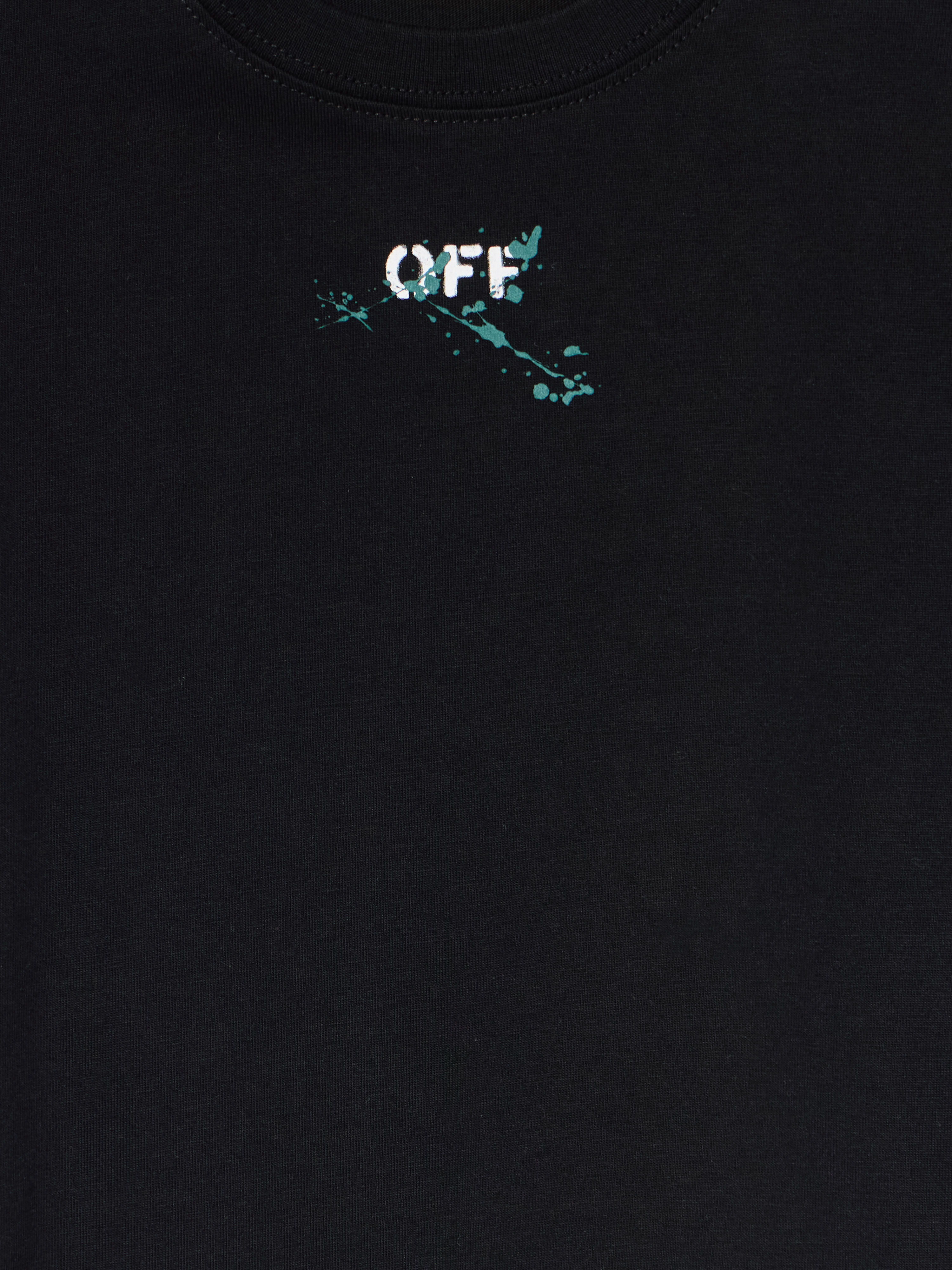OFF WHITE Diagonal Splat T-Shirt BLACK - TEAL OBAA002F25JER00A