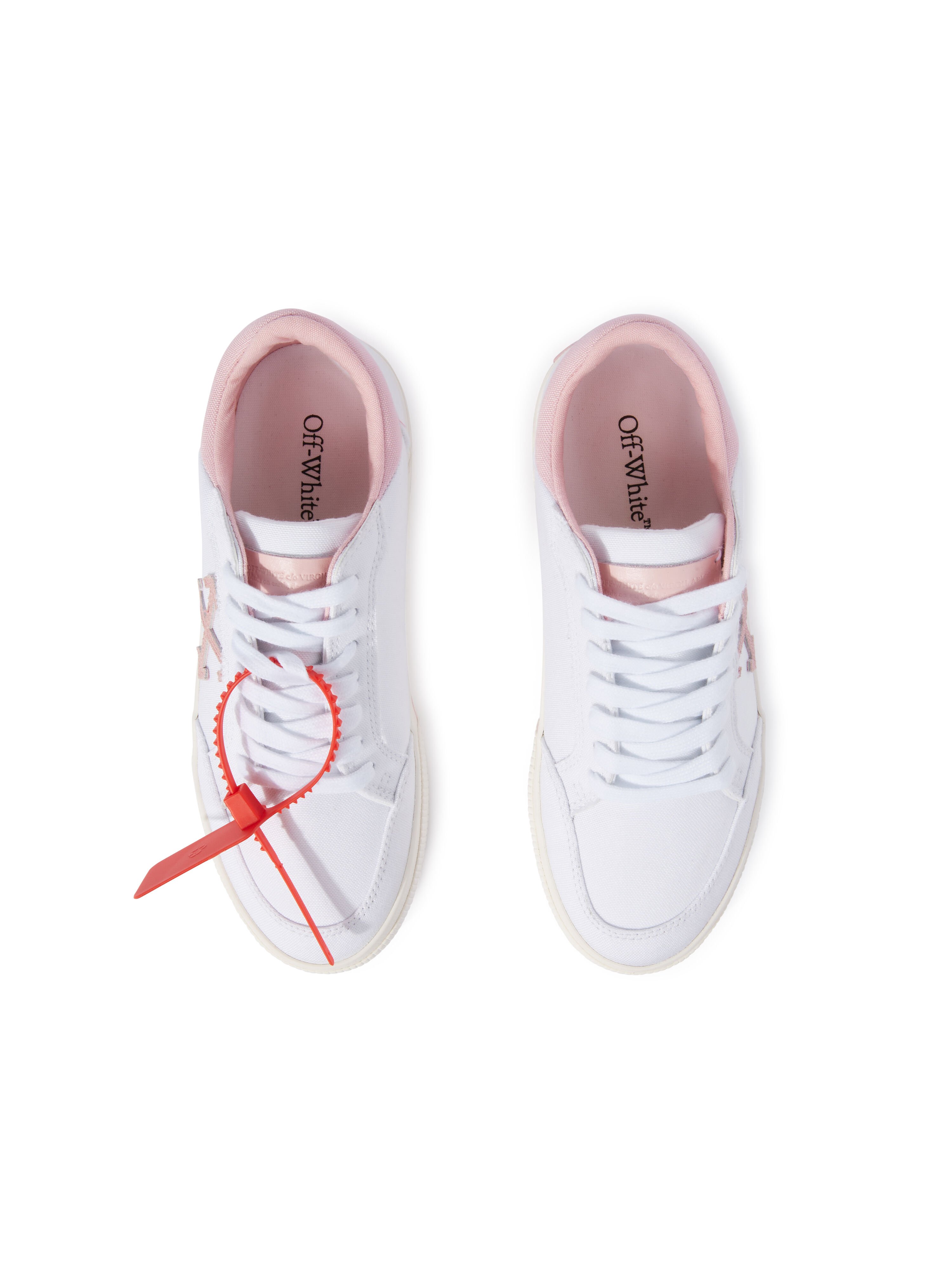 OFF WHITE Sneakers Basse Vulcanized In Tela Bianco/Rosa  OWIA288S25FAB001