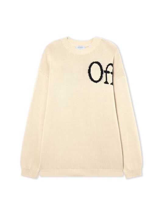 OFF WHITE Bookish Shared Crewneck Sweater CREAM 44MHE20QS26K001