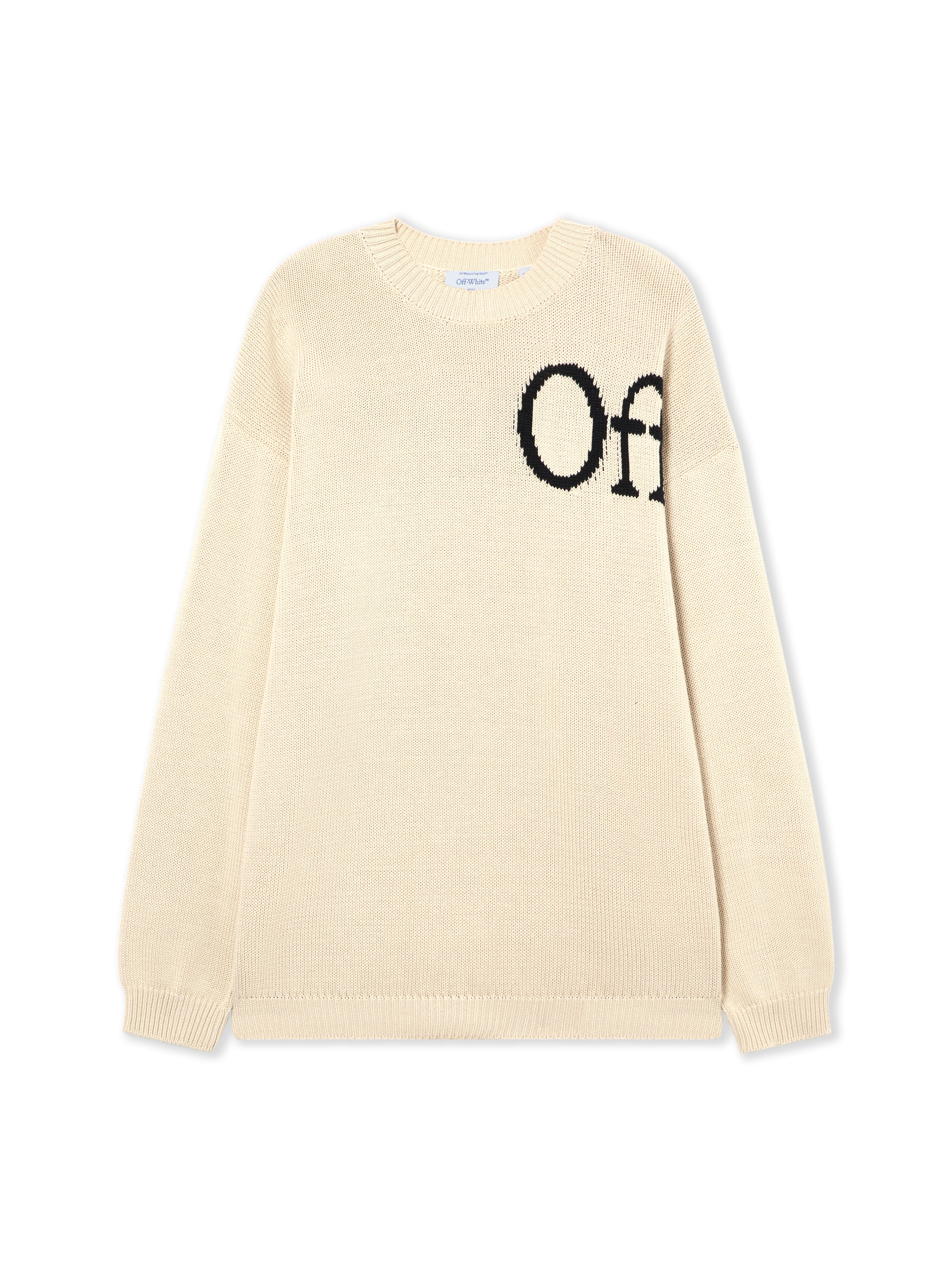 OFF WHITE Bookish Shared Crewneck Sweater CREAM 44MHE20QS26K001