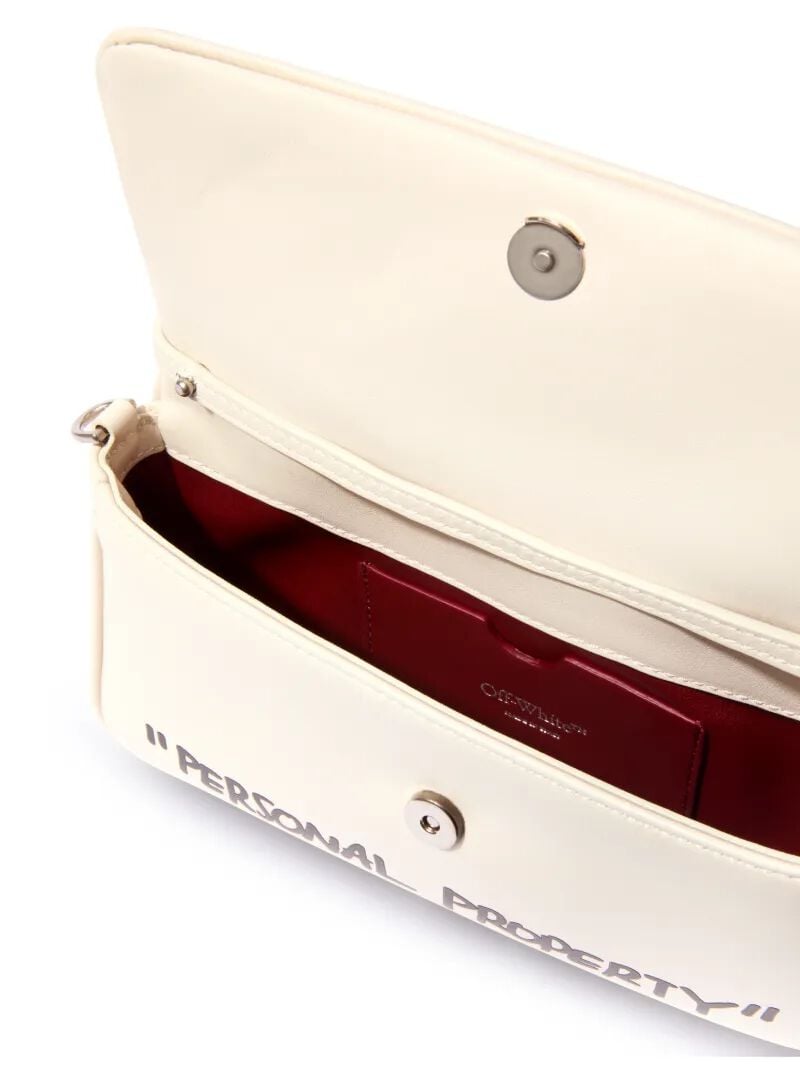 OFF WHITE White Jitney 0.7 Quote Shoulder Bag  OWNN18BC99LEA001