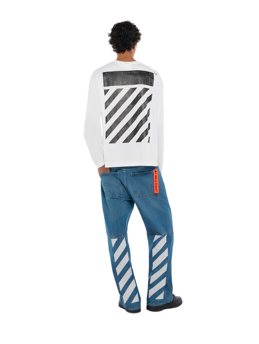 LAB L/AB Diagonal Long-Sleeve T-Shirt WHITE 44LABF26T051