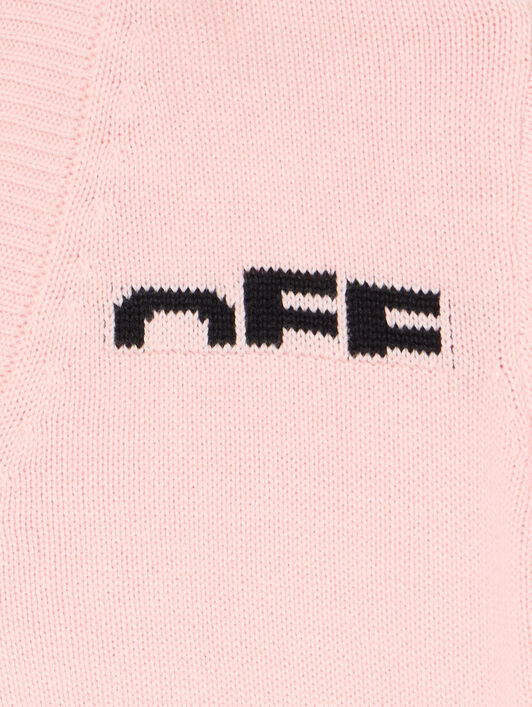 OFF WHITE Logo Detail Knit Cardigan SOFT PINK - BLACK OGHB002F25KNI001
