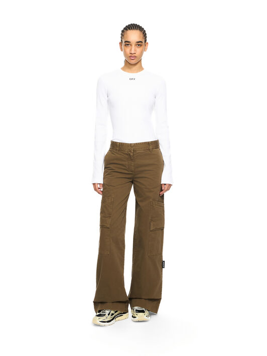 OFF WHITE Off Stamp Ribbed Long-Sleeved Crewneck White-Black 2AD136S26JER001