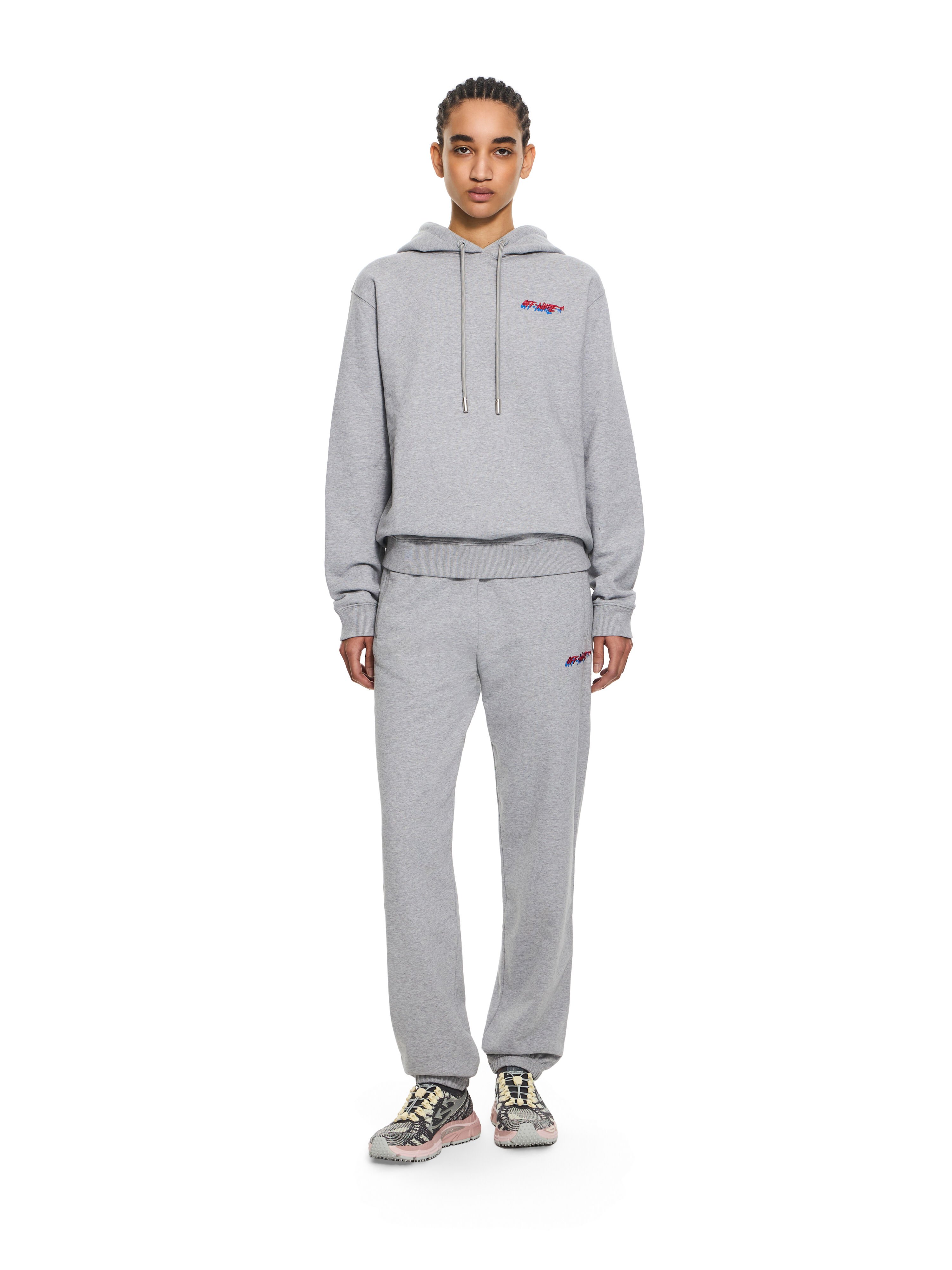 Off-White Shadow Cuff Sweatpants OFF WHITE Off-White Shadow Cuff Sweatpants Gray Melange-Haute Red 2CH006S26FLE001
