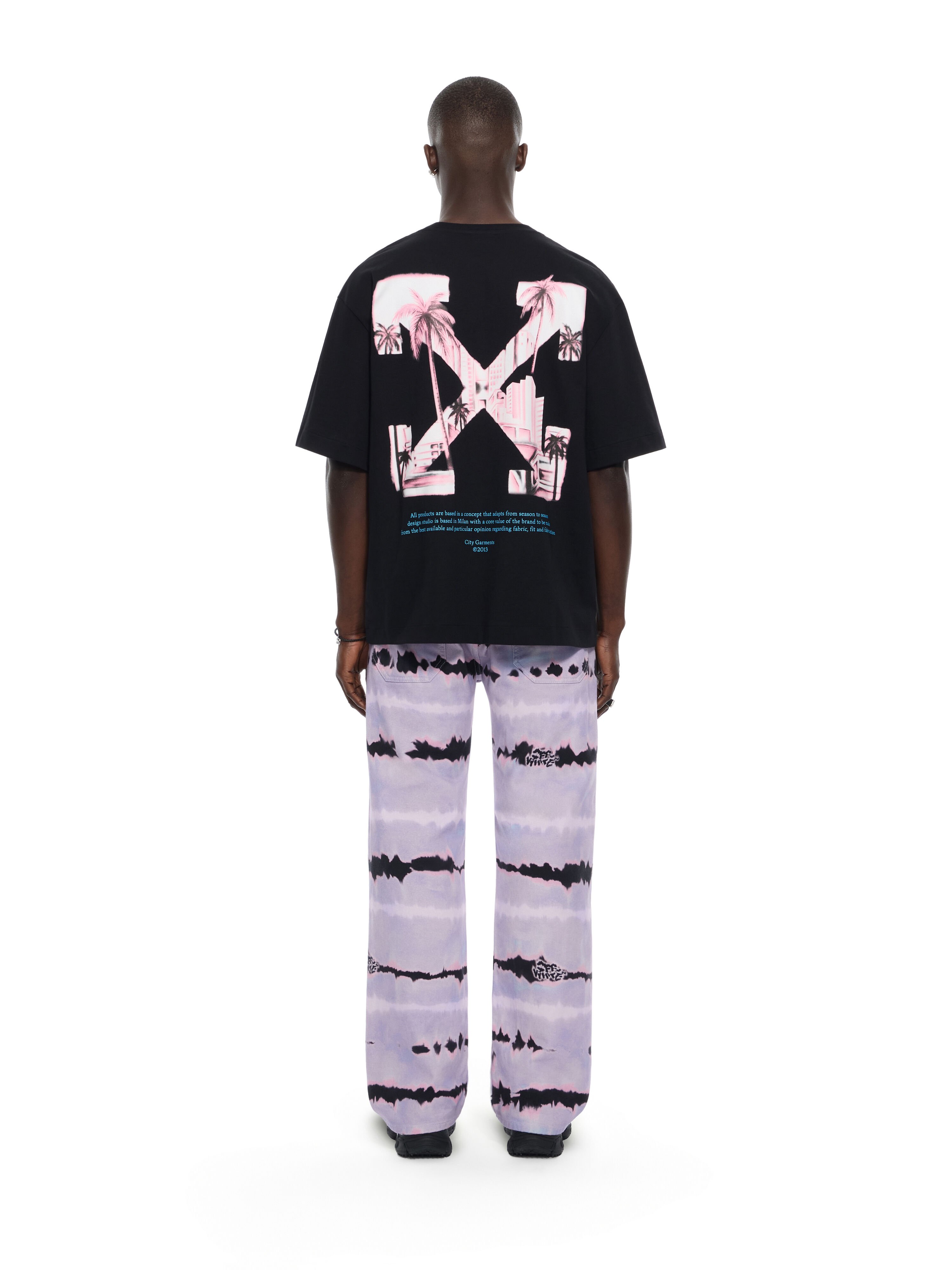 OFF WHITE Miami City Garments Skate  T-Shirt BLACK 44MAA120S26J01H