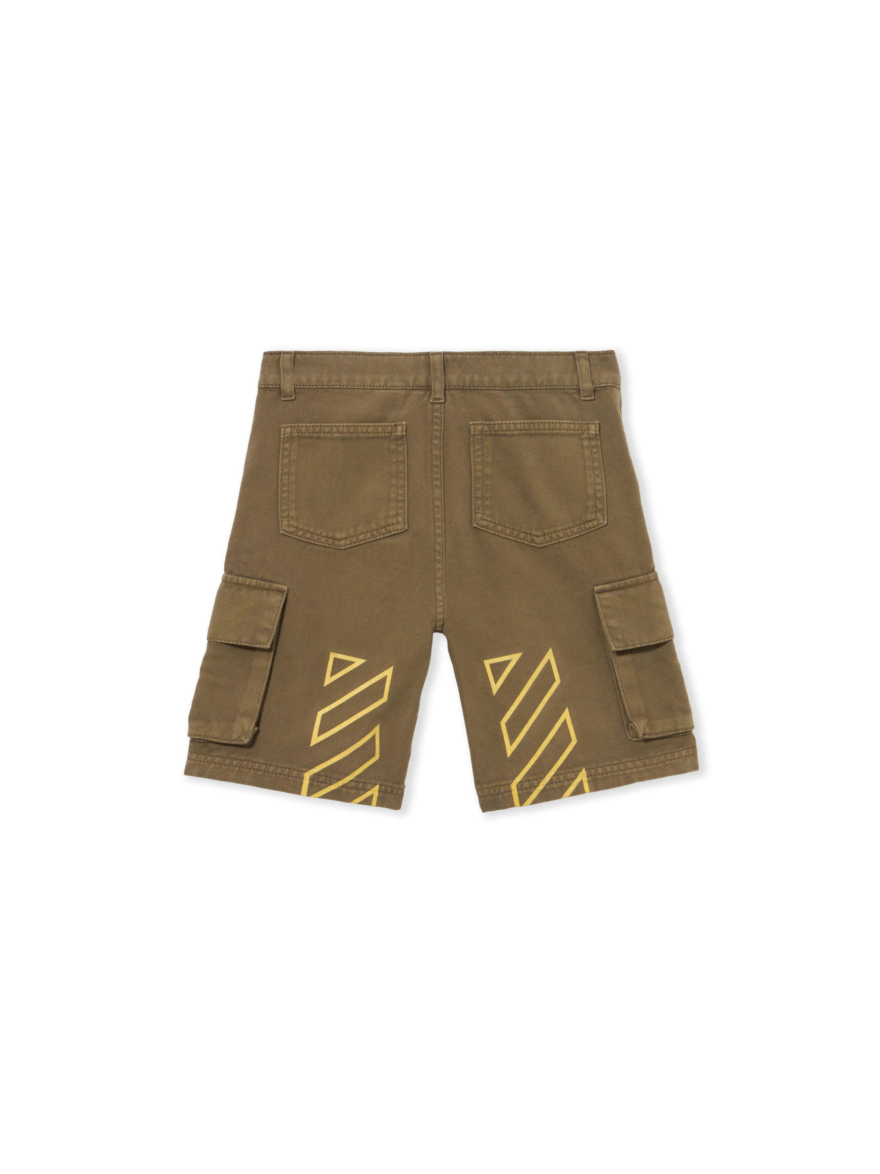 OFF WHITE Logo Patch Diag Cargo Short MARTINI OLIVE 44BCS001S26F001