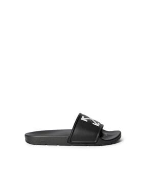 OFF WHITE Arrow Slide Sandals BLACK - WHITE OMIU003C99MAT001