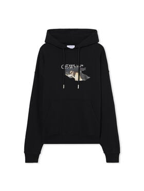 OFF WHITE Paint Arrow Skate Hoodie BLACK - WHITE OMBB085F25FLE010