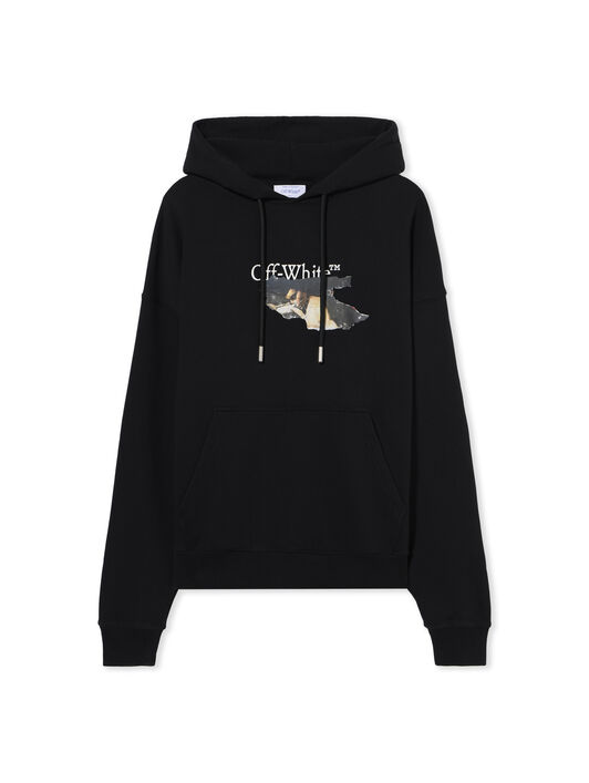 OFF WHITE Paint Arrow Skate Hoodie BLACK - WHITE OMBB085F25FLE010