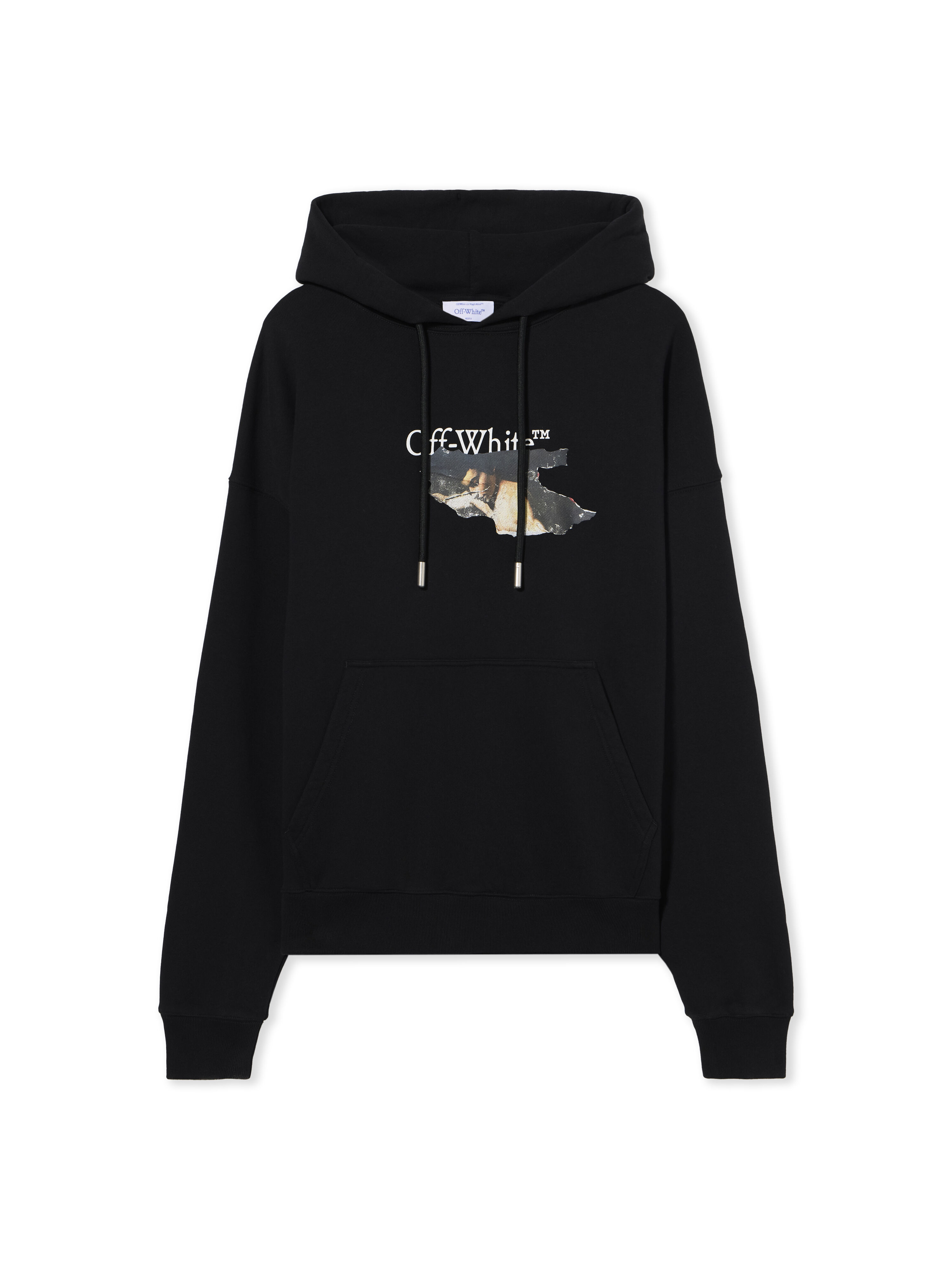 OFF WHITE Paint Arrow Skate Hoodie BLACK - WHITE OMBB085F25FLE010