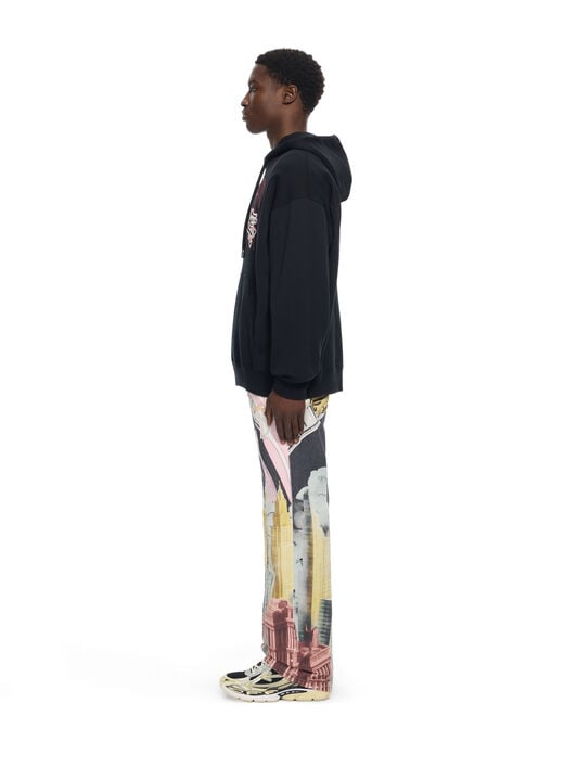OFF WHITE Swarovski Double Eagle Skate Hoodie BLACK 44MBB085Z26F002
