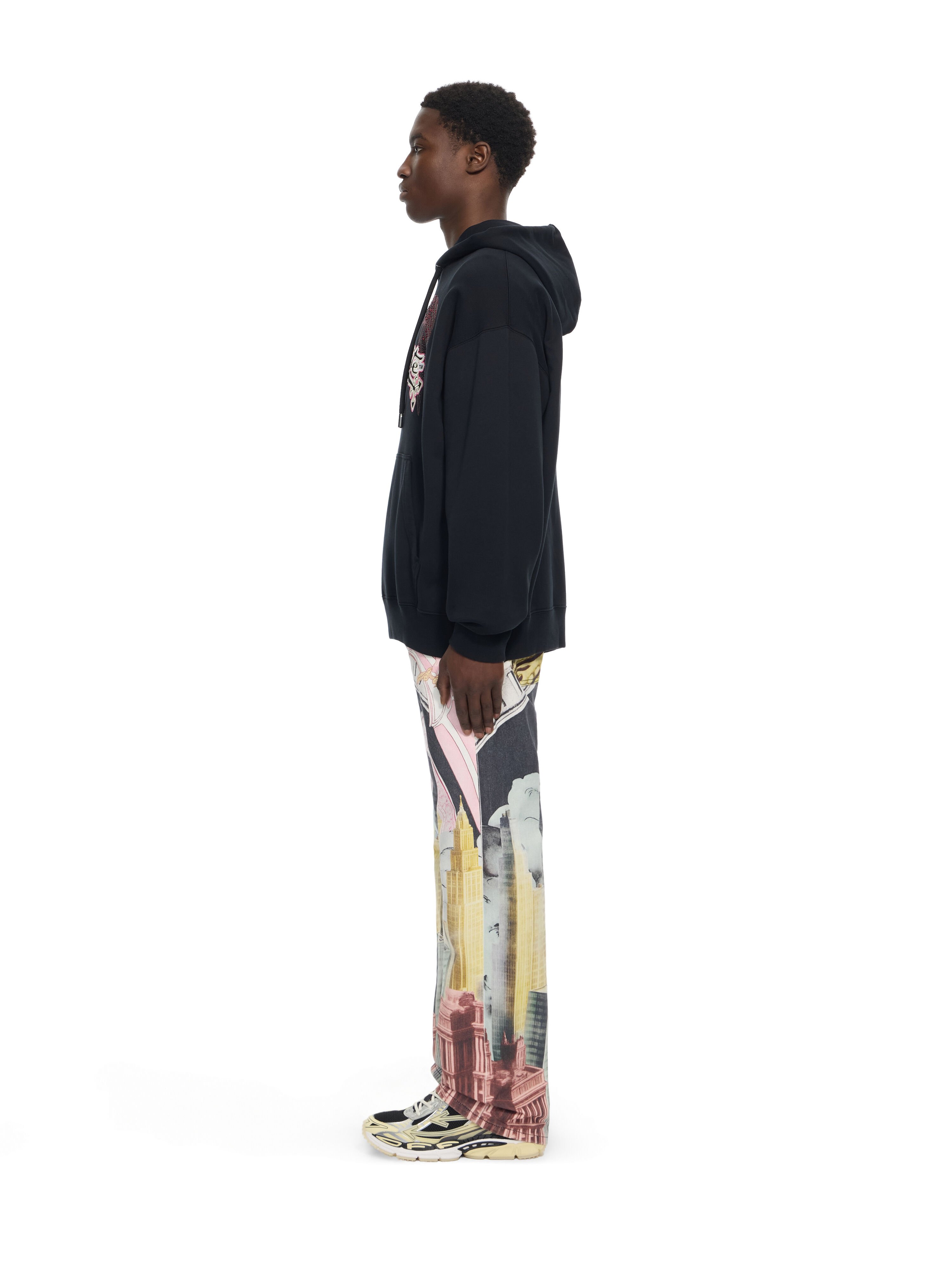 OFF WHITE Swarovski Double Eagle Skate Hoodie BLACK 44MBB085Z26F002