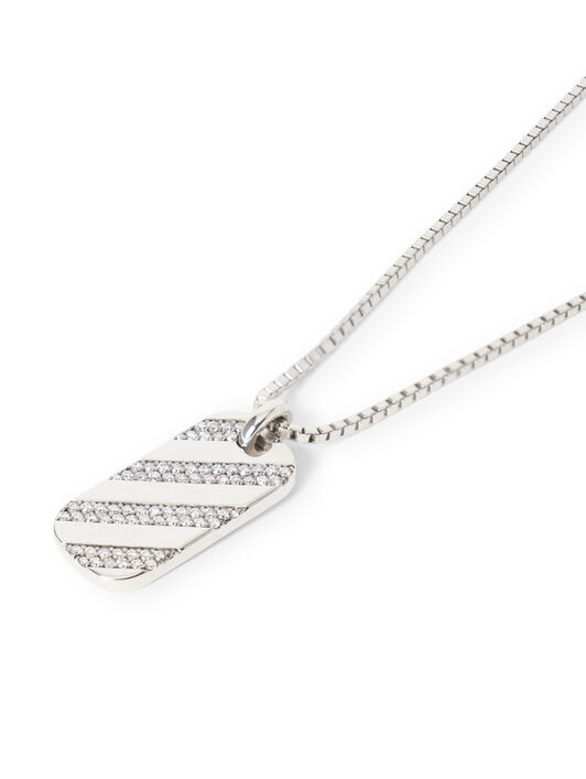 Diag Diamond Dog Tag Necklace OFF WHITE Diag Diamond Dog Tag Necklace GOLDMETAL C07890