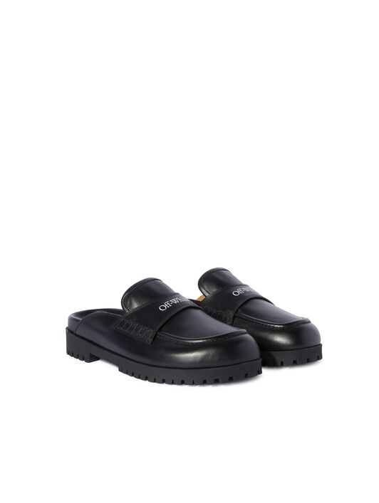 OFF WHITE Black Leather O Slip-On Loafer BLACK OWIJ04GC99LEA001