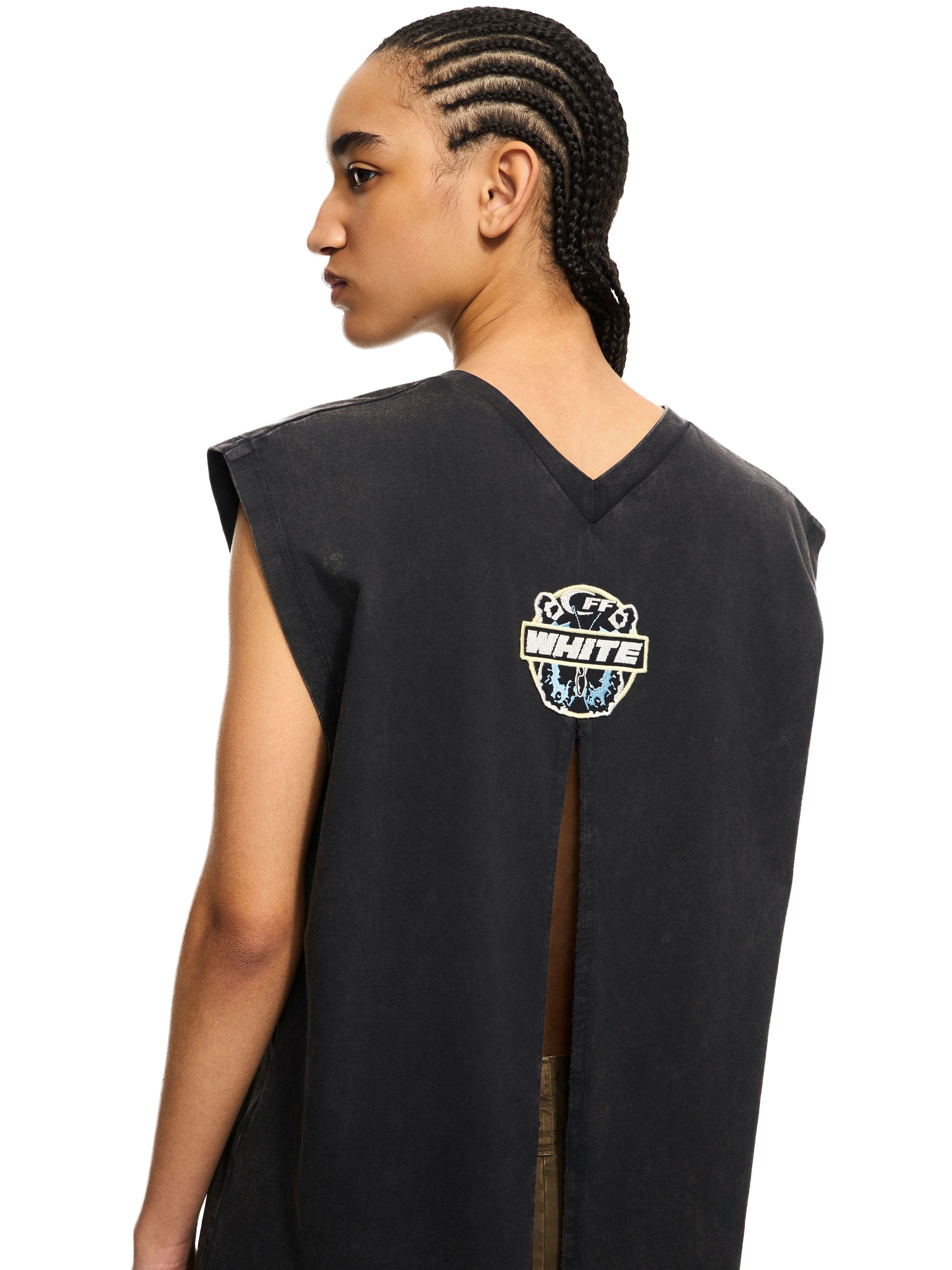 OFF WHITE Butterfly Patch Open Back Tank Top Marble Black-White 2AC019S26JER001