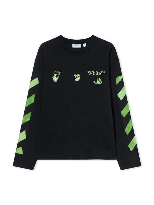 OFF WHITE Bacco Arrow Skate Long Sleeve T-Shirt VINTAGE BLACK 44MAB09CF26J008