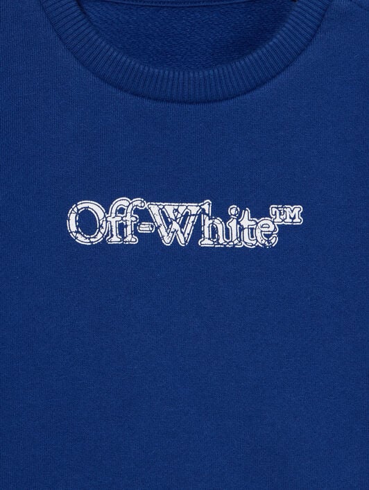 Crackle Logo Crewneck Logo Sweatshirt OFF WHITE Crackle Logo Crewneck Logo Sweatshirt BLUE - WHITE OBXC001F25FLE005