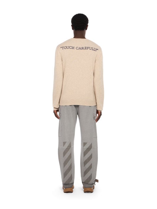 QUOTE WS KNIT CREWNECK OFF WHITE QUOTE WS KNIT CREWNECK BEIGE MELANGE - ANTHRACITE OMHE20OF25KNI001