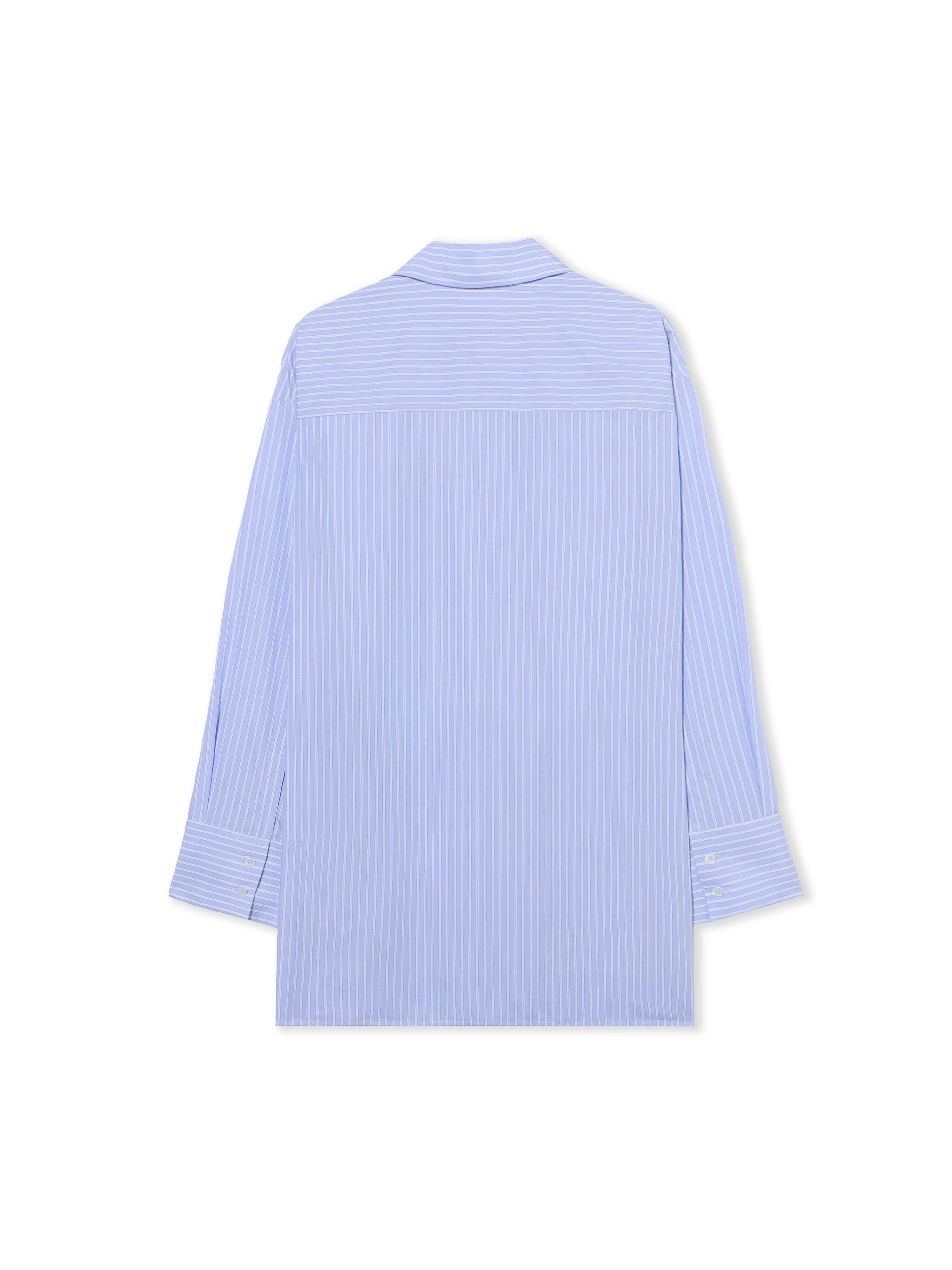 OFF WHITE Striped Poplin Shirt Dress KENTUCKY BLUE-RED DAHLIA OWDG00EF25FAB001