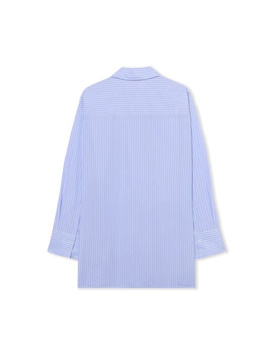 Striped Poplin Shirt Dress OFF WHITE Striped Poplin Shirt Dress KENTUCKY BLUE-RED DAHLIA OWDG00EF25FAB001