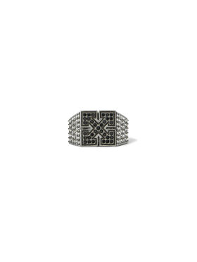 OFF WHITE Bling Strass Arrow Ring SILVER OMOC07QS26MET001