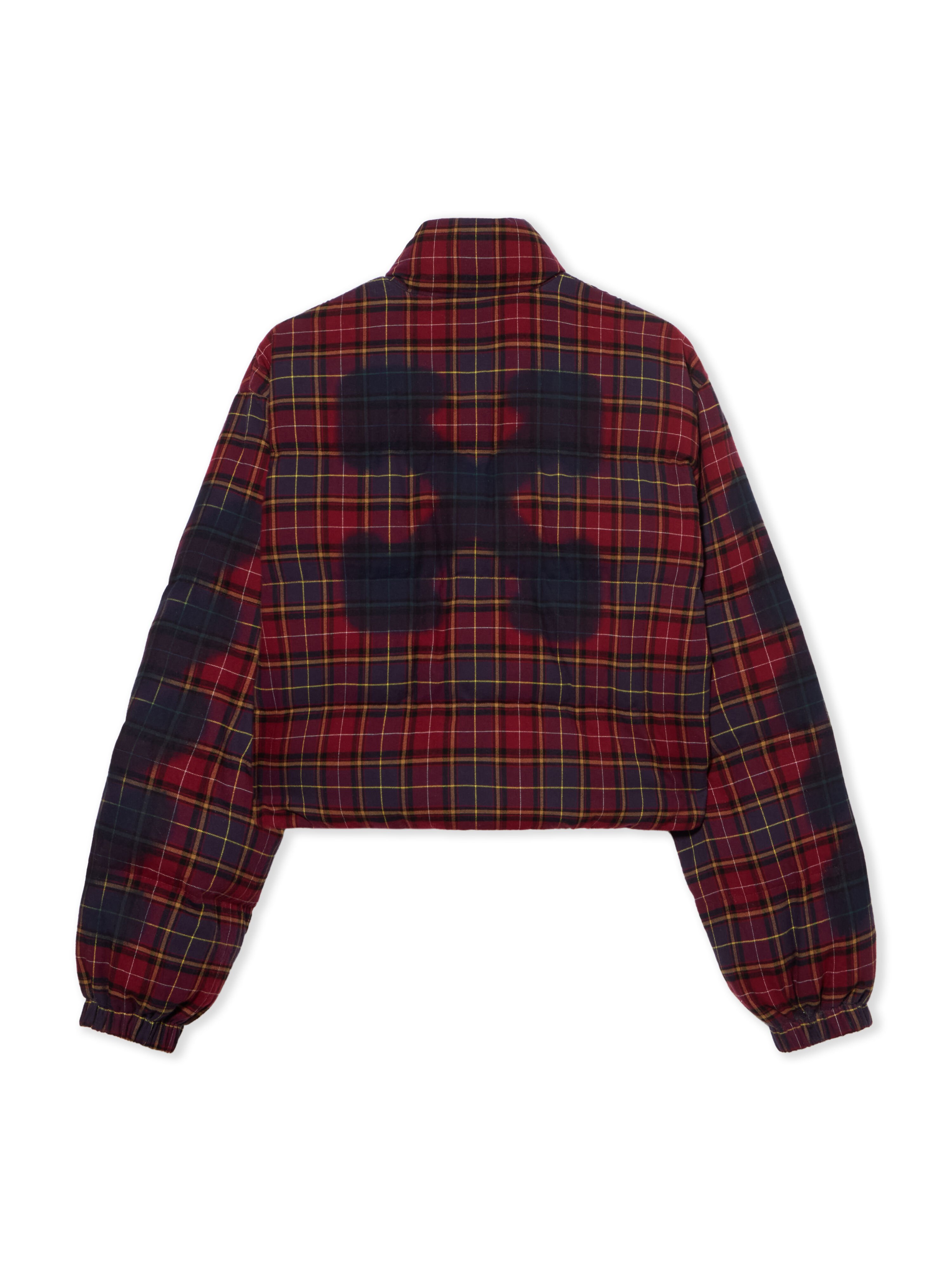 OFF WHITE Arrow Spray Check Puffer Jacket BORDEAUX/PURPLE-BLUE IRIS OWEJ007F25FAB001