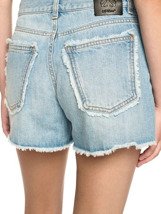 OFF WHITE Helle Blaue Denim Shorts BLAU OWYC019S25DEN001