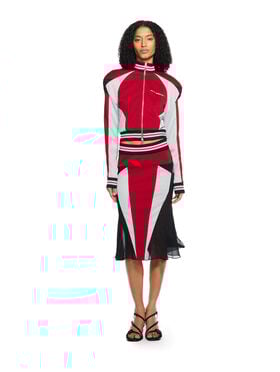 OFF WHITE Track Star Skirt RED DAHLIA - RODIO OWCN004W25JER001