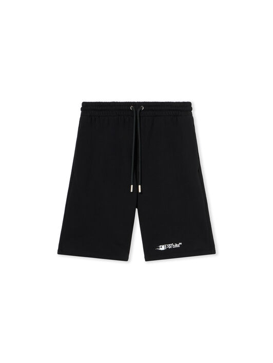 OFF WHITE Ink Arrow Skate Sweatshorts BLACK - WHITE OMCI013F25FLE004