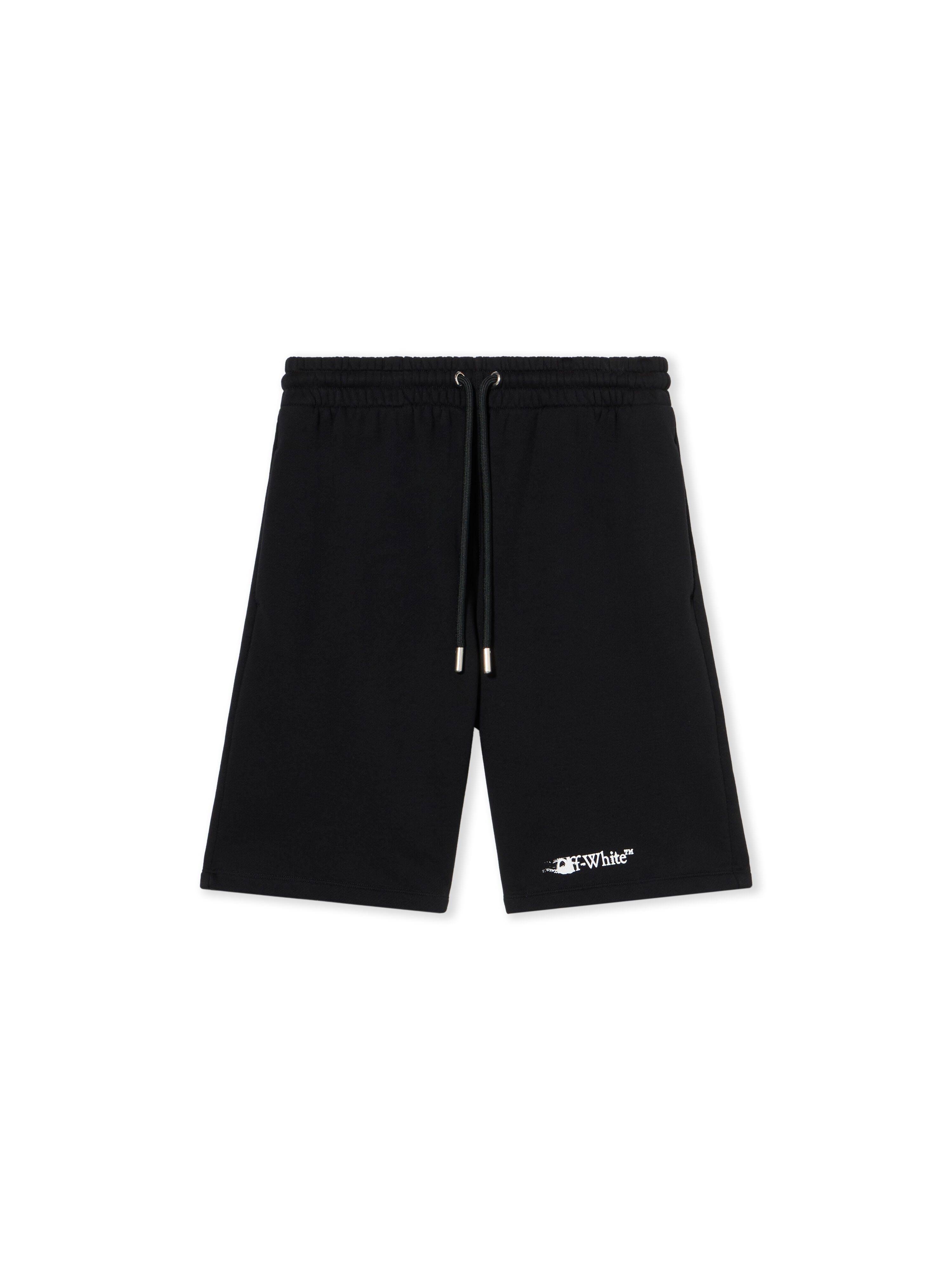 OFF WHITE Ink Arrow Skate Sweatshorts BLACK - WHITE OMCI013F25FLE004
