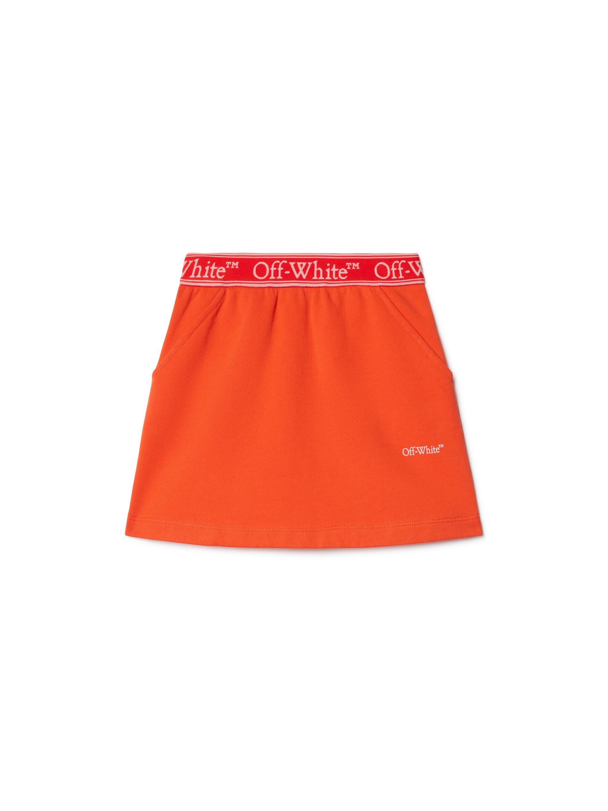 OFF WHITE Bookish Logo Band Sweat Skirt ORANGE OGCK001S25FLE001