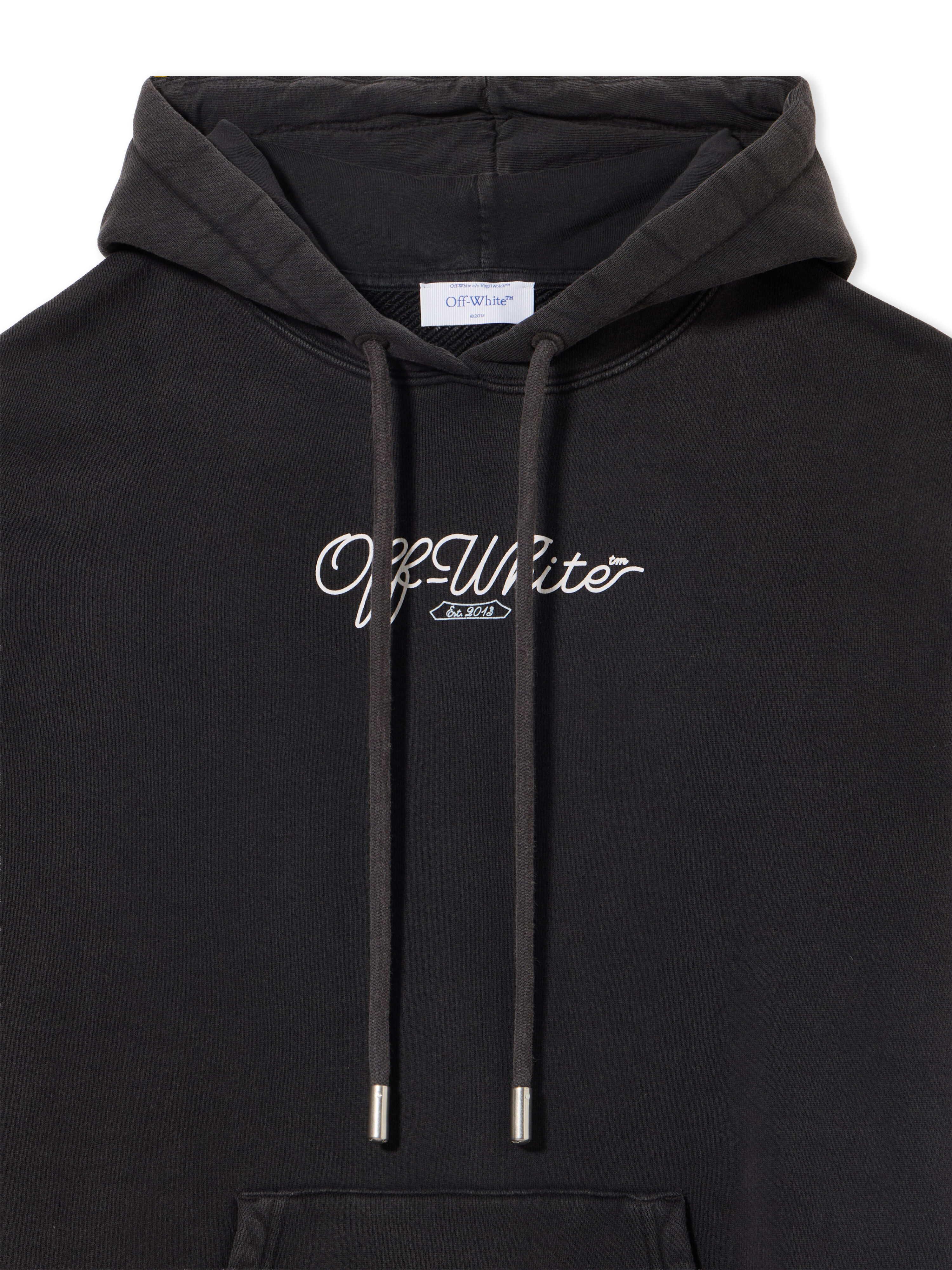 OFF WHITE Scissor Arrow Hoodie WASHED BLACK-WHITE OWBB064S25FLE003